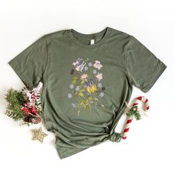 wild flower sweatshirt, wildflower t-shirt, floral shirt, botanical shirt, gift for her, aesthetic floral graphic tee, c