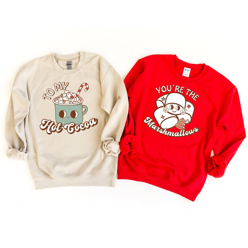 You're The Marshmallows To My Cocoa T-Shirts, Couples Matching Christmas Pajama Tops, Cute Husband and Wife Christmas, Funny Xmas Matching.jpg