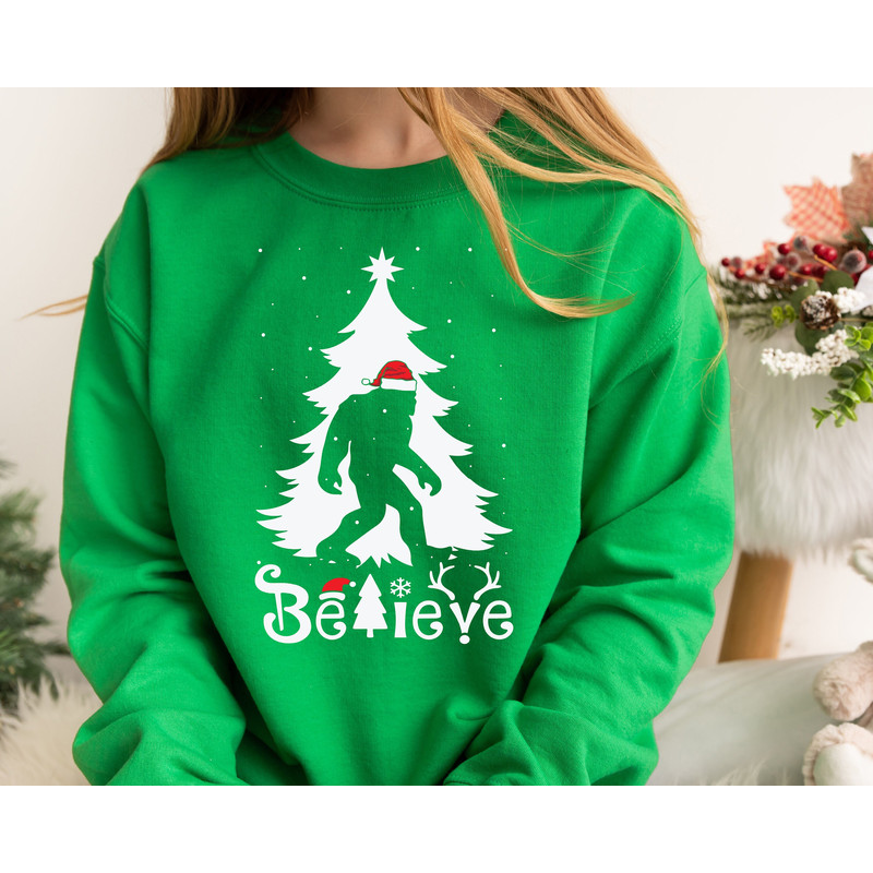 Bigfoot Santa Christmas Tree Shirt, Sasquatch Shirt, Xmas Party Shirt, Santa Hat Shirt, Holiday Gift Tee, Christmas Gift For Men, Funny Xmas.jpg