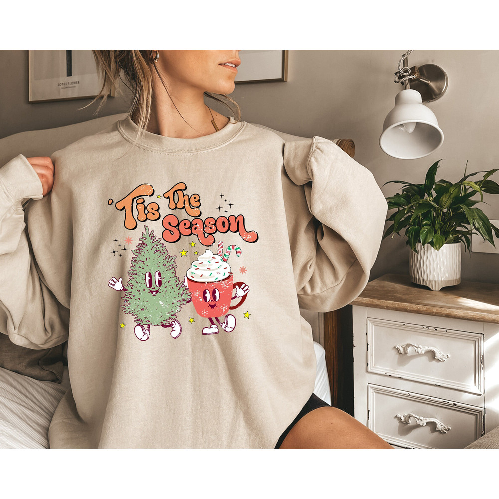 Cute Christmas Comfort Colors Tshirt, Tis The Season Christmas Shirt, Vintage Santa Christmas Shirt, Retro Holiday Shirt, Ugly Sweater Shirt.jpg