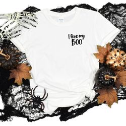 i love my boo halloween tee, mommy and me matching shirts, boo ghost, mama t-shirt, fall outfit inspo