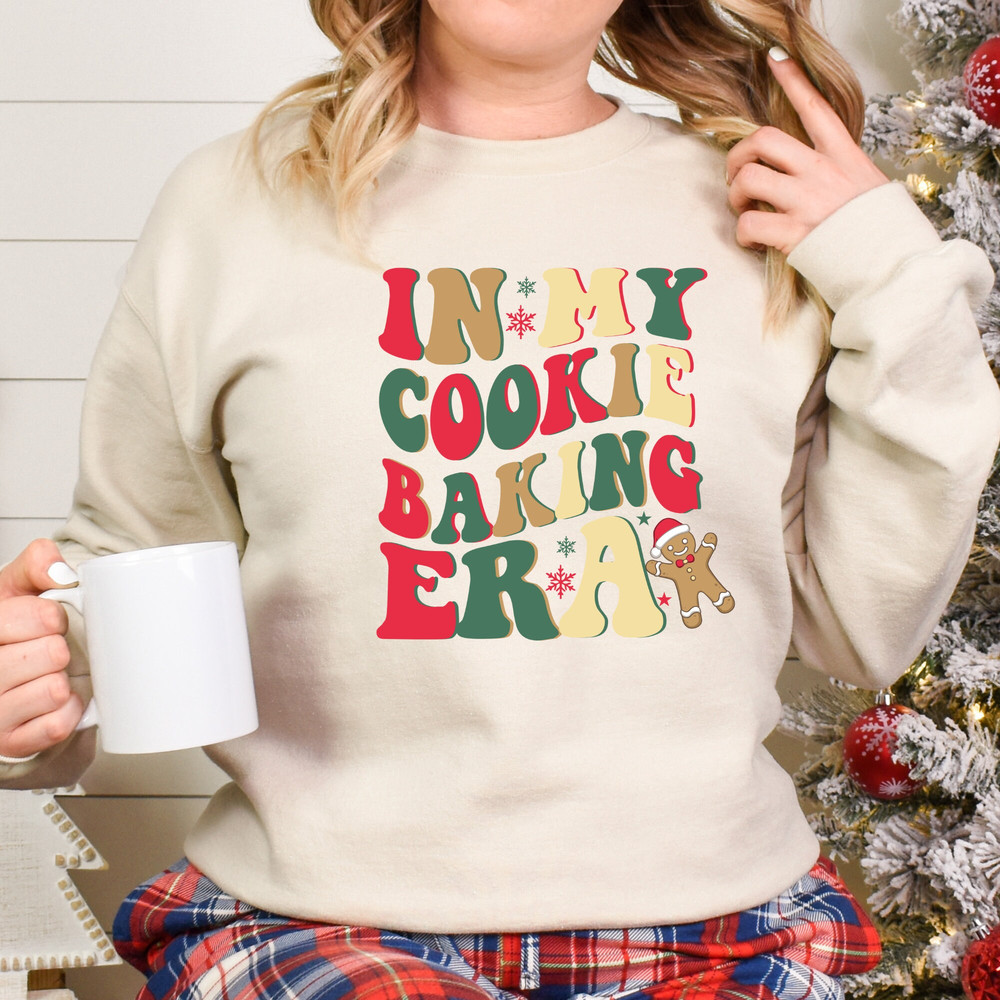 In My Cookie Baking Era Crewneck Sweatshirt, Eras Tour, Christmas Cookies, Gingerbread Man, Christmas Outfit.jpg
