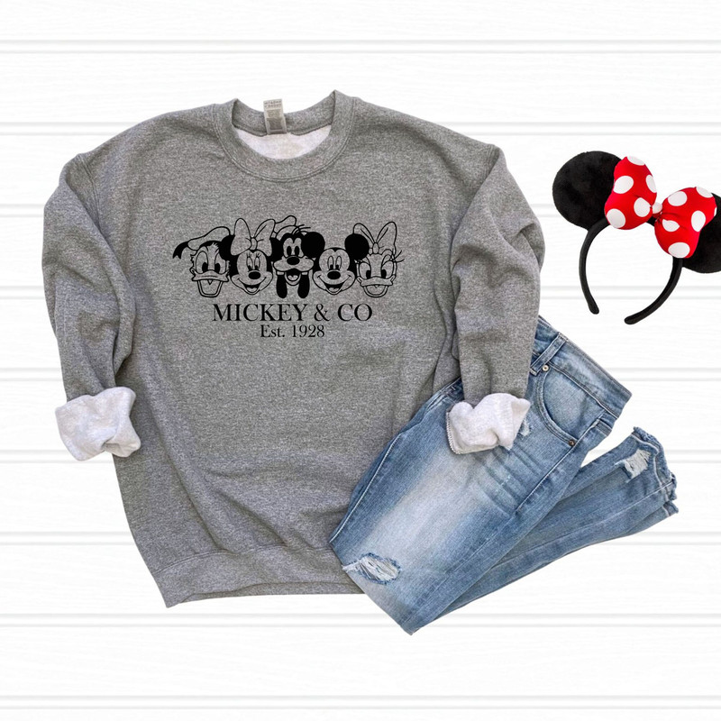 Mickey and Co Crewneck Sweatshirt, Disney Shirt, Disneyland, Disney World, Matching Family Disney Shirts, Mickey, Minnie.jpg