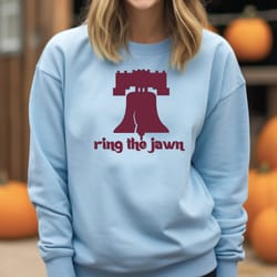 ring the jawn phillies crewneck sweatshirt, maroon and baby blue, world series bound, bryce harper, fightin phils