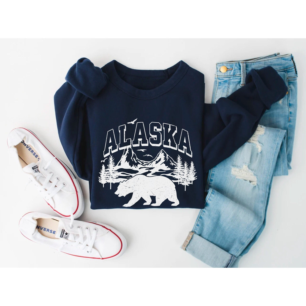 Alaska Sweatshirt Mountain Sweatshirt Ski Sweater National Park Shirt Camping Clothes National Park Gift Alaska Cruise Shirt Alaska Crewneck.jpg