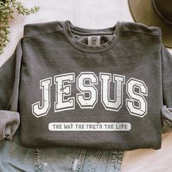 christian crewneck comfort colors christian streetwear preppy aesthetic christian merch jesus is king jesus clothes made