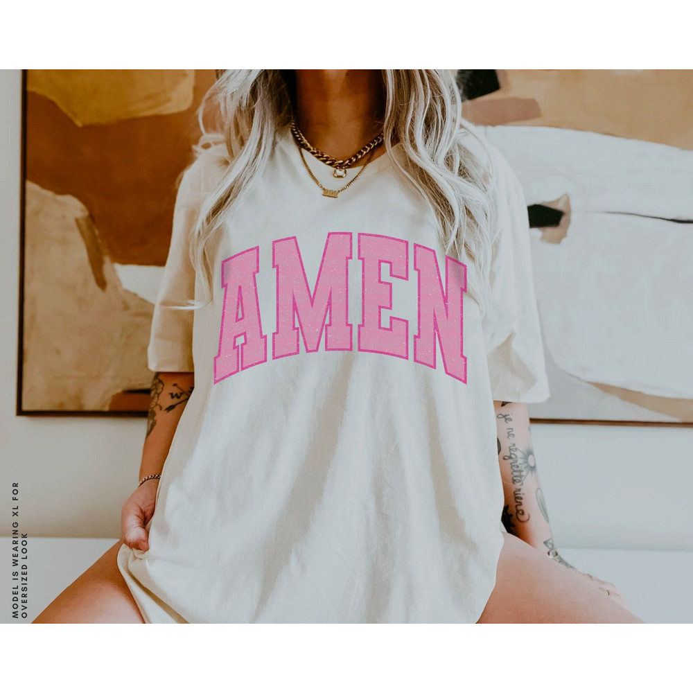 Amen Shirt Aesthetic Faith Based Shirts Varsity Style Tee Christian Clothing Oversized Vintage Bible Verse Prayer Shirt Christian Streetwear.jpg
