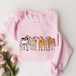 christmas cows sweatshirt mooey christmas crewneck cows christmas farm animal christmas highland cows country christmas