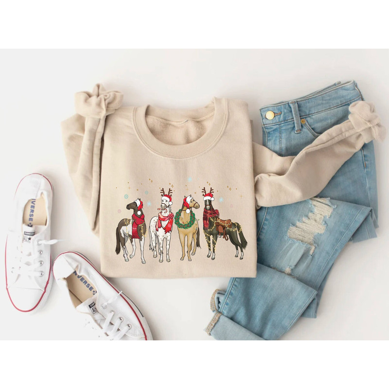 Christmas Horse Sweatshirt UNISEX Horse Sweater Horse Trainer Gift Horse Girl Shirt Horse Christmas Crewneck Horse Hoodie Horse Lover Gifts.jpg