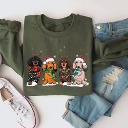 dachshund christmas sweatshirt dachshund sweater christmas dog shirt dachshund mom gift dachshund clothes christmas crew