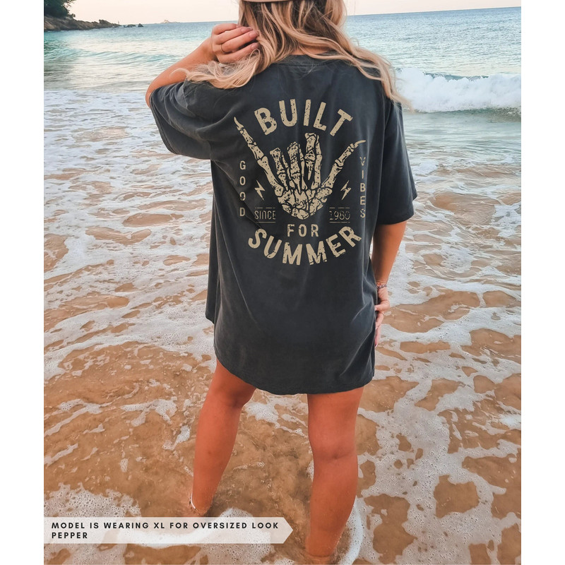 Distressed Built for Summer Shirt Comfort Colors Oversized Beach Tee Skeleton Hang Loose Boho Hippie Clothes Ocean Aesthetic Coconut Girl.jpg
