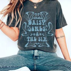 distressed daisy jones and the six comfort colors oversized daisy t-shirt billy dunne aurora world tour book merch 70s b