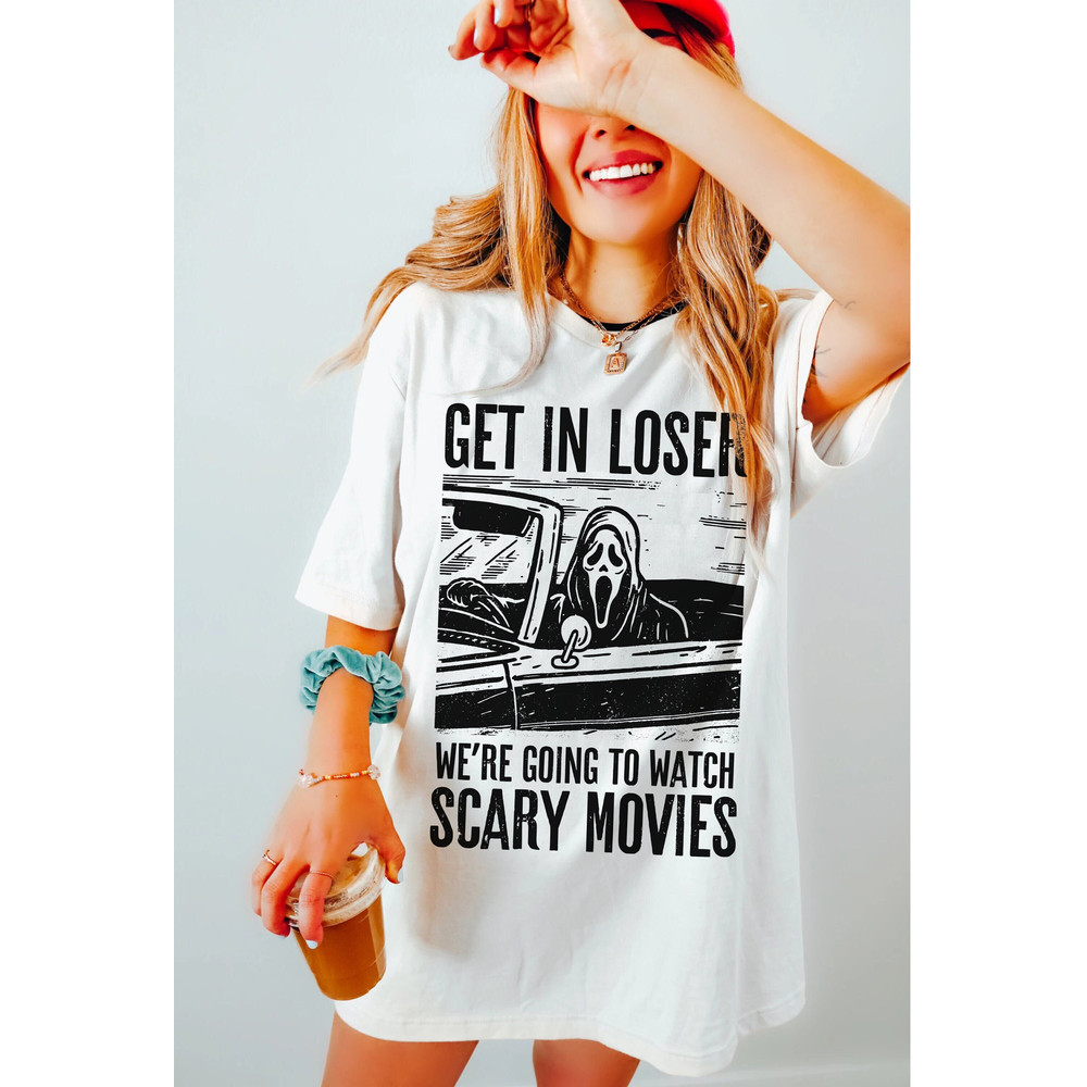 Ghostface Shirt Comfort Colors Scream Shirt Scary Movie Ghost Face Classic Horror Movie 90s Oversized Get in Loser Vintage Halloween Tshirt.jpg