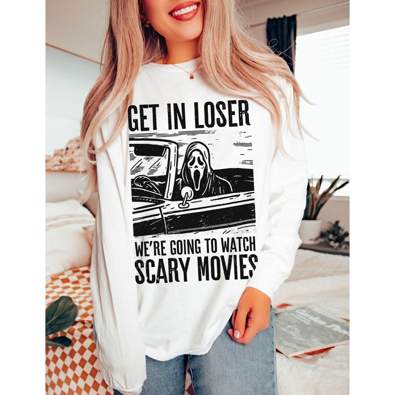 Ghostface Sweatshirt Scream Crewneck Scary Movie Vintage Halloween Sweatshirt Ghost Face Shirt 90s Classic Horror Movie Oversized Sweater.jpg