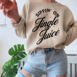 jingle juice sweatshirt wine lover gifts funny christmas tee matching christmas crewneck christmas pjs family cute holid