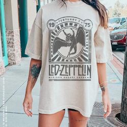 led zeppelin unisex shirt comfort colors vintage rock band led zeppelin tour distressed 70s music concert shirt oversize