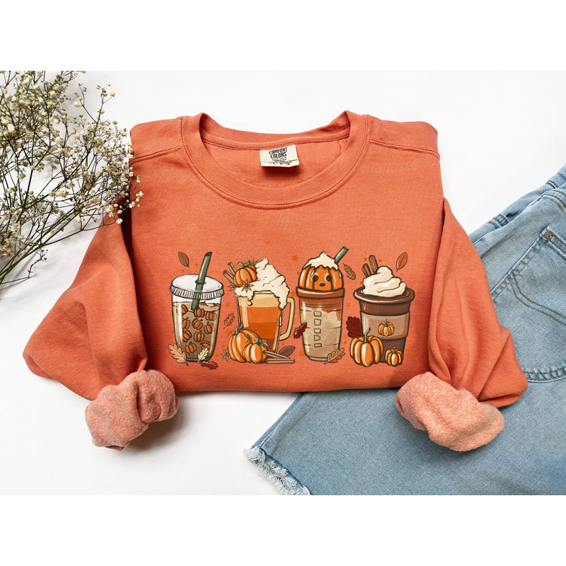 Pumpkin Spice Latte Sweater Comfort Colors Pumpkin Coffee Shirt PSL Sweatshirt Pumpkin Crewneck Cute Fall Shirt Halloween Coffee Lover Gift.jpg