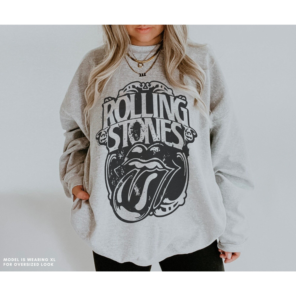 Rolling Stones Unisex Sweatshirt Vintage Rock Band Rolling Stones Tour Distressed 70s 80s Oversized Crewneck Music Concert Festival Clothes.jpg