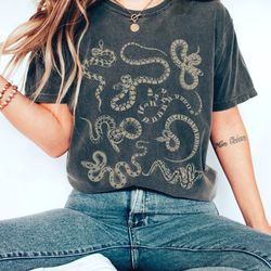 vintage snake shirt comfort colors unisex snake whimsigoth dark academia shirt reptile shirt witchy things snake lover g