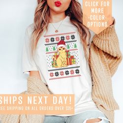 christmas cat shirt gift for cat moms, santa hat shirt, cute christmas t-shirt,catmas outfit,merry christmas shirt,chris