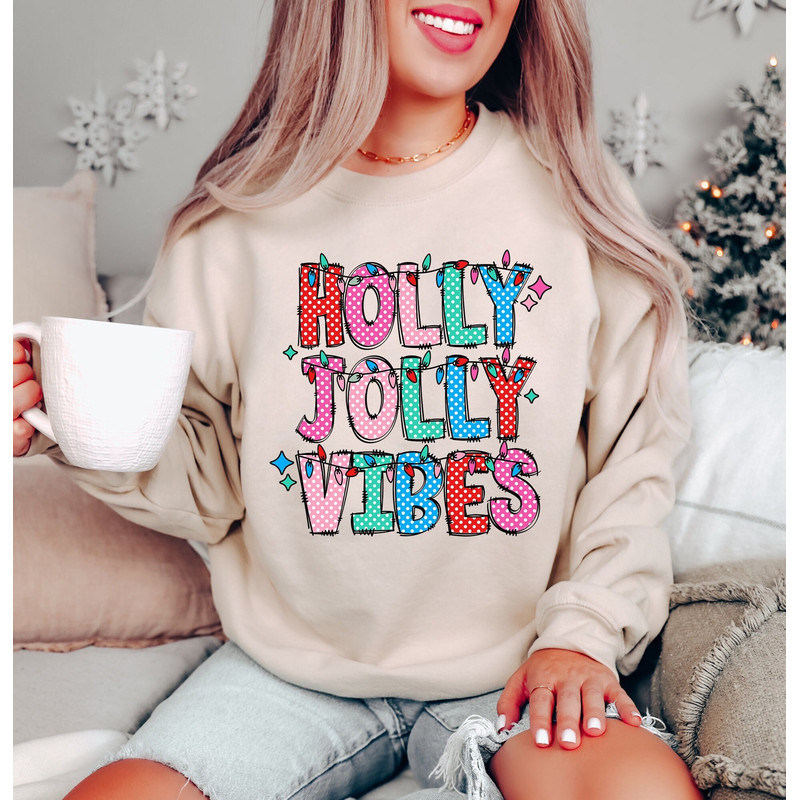Holly Jolly Vibes Shirt Gift For New Year, Christmas Party Sweatshirt,Christmas Light T-Shirt,Merry Christmas Crewneck,Winter Holiday Hoodie.jpg