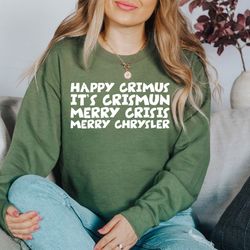 merry chrysler sweatshirt, happy crimus sweater, merry crisis sweater,family christmas hoodie,funny christmas meme hoodi