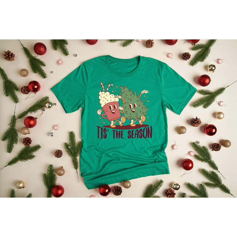 Tis The Season Christmas Shirt, Retro Christmas Tree Sweatshirt Gift For Kids, Cute Winter Hoodie, Merry Christmas Sweater, Holiday T-Shirt.jpg