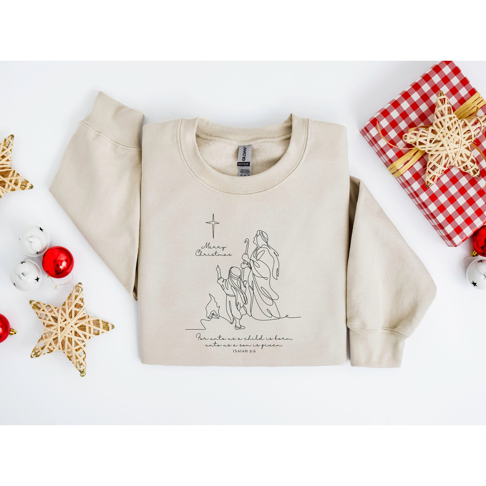 Christian Christmas Sweatshirt, Nativity Scene Sweater, Religious Christmas Gifts, Jesus Tee, Christmas Nativity Shirt, True Story Nativity.jpg
