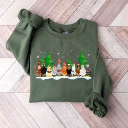 christmas chicken sweatshirt, funny farmer farm hoodie, women chicken sweatshirt, love chickens, santa chicken sweatshir