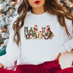 christmas dog sweatshirt, christmas santa dog sweater, retro christmas shirt, merry woofmas sweatshirt, christmas dog sw