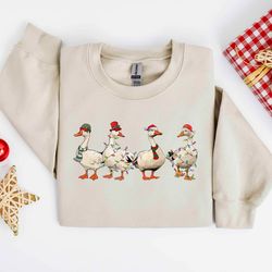 christmas duck sweatshirt, duck christmas sweater, funny christmas duck shirt, christmas woman crewneck, merry duckmas,
