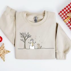 christmas snowman sweatshirt, christmas sweatshirt, snowflake sweatshirt, holiday sweater, christmas shirt for women, sn