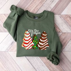 christmas tis the season sweatshirt, christmas cake tree shirt, christmas sweater, holiday apparel, christmas sweatshirt