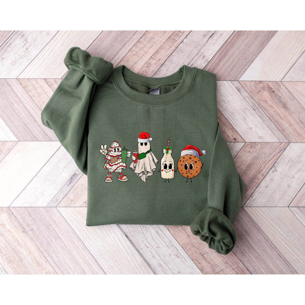 Christmas Tree Cake Sweatshirt, Christmas Cake Sweatshirt, Womens Christmas Shirt, Christmas Sweater, Merry And Bright Sweatshirt.jpg