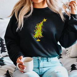 christmas tree sweatshirt, funny christmas shirt, women holiday sweatshirt, winter sweatshirt, christmas crewneck, chris