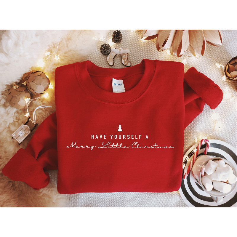 Have Yourself A Merry Christmas Sweatshirt, Minimal Christmas Shirt, Merry and Bright Christmas Shirt, Holiday Sweater, Women Christmas.jpg