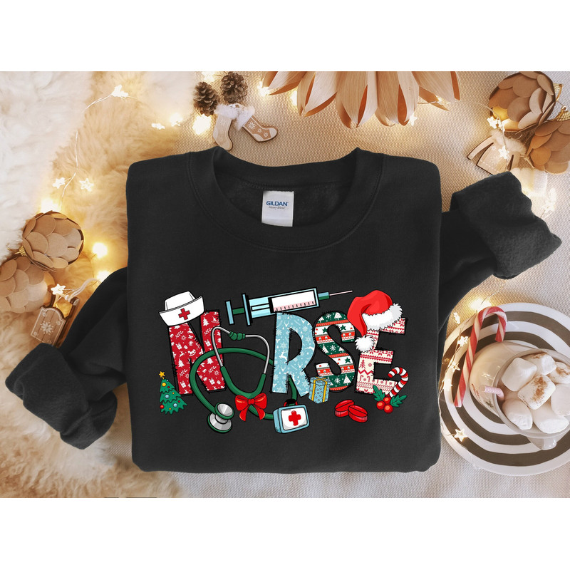 Nurse Christmas Sweatshirt, Christmas Nurse Sweatshirts, Holiday Nurse Sweater, NICU Pediatric, Holiday Nurse, Christmas Nursing Sweaters.jpg