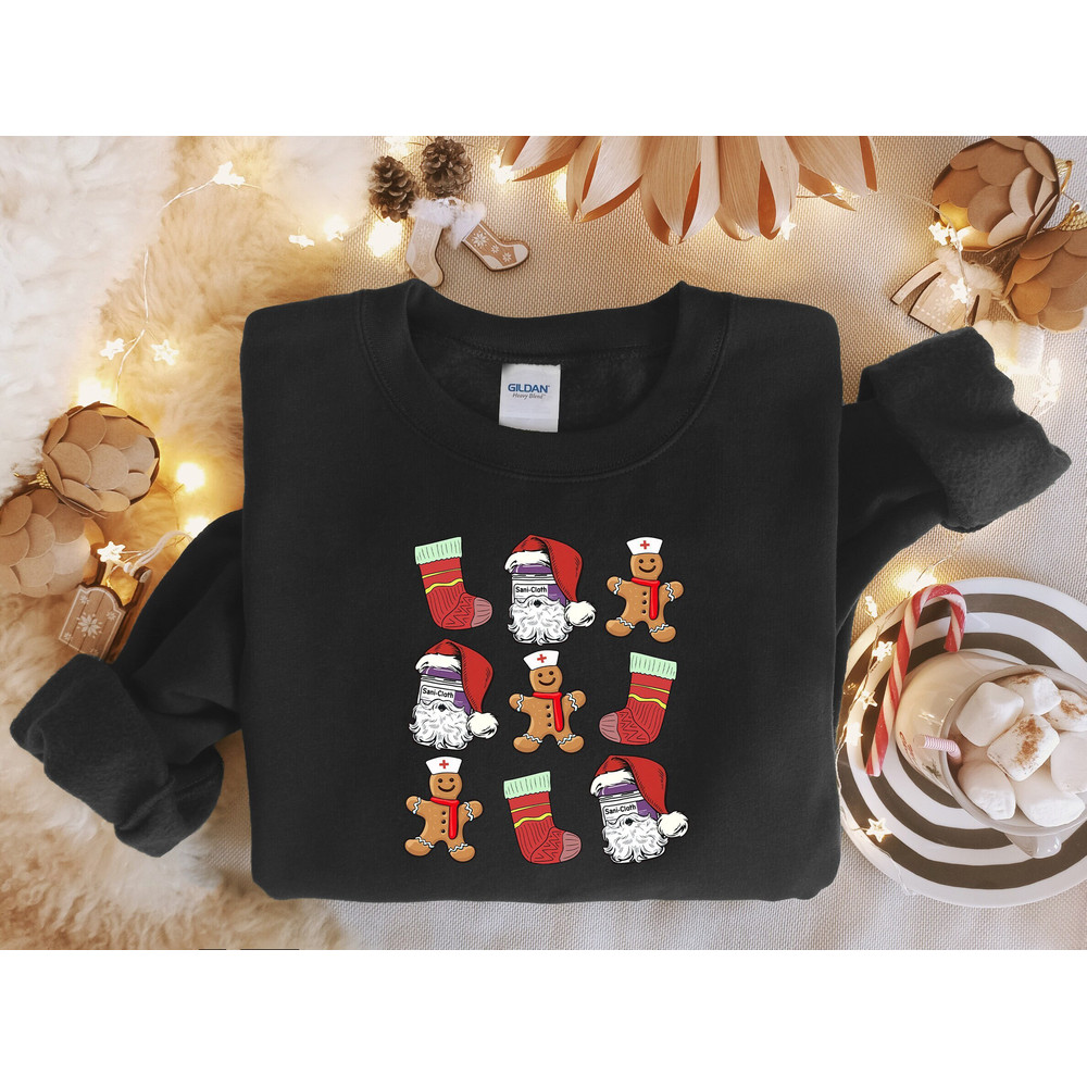Nurse Christmas Sweatshirt, Gingerbread Man Nurse Tee, Winter Sani Cloth Crewneck Sweater,Gift For Icu Peds Picu Nurse,Christmas Nurse Shirt.jpg