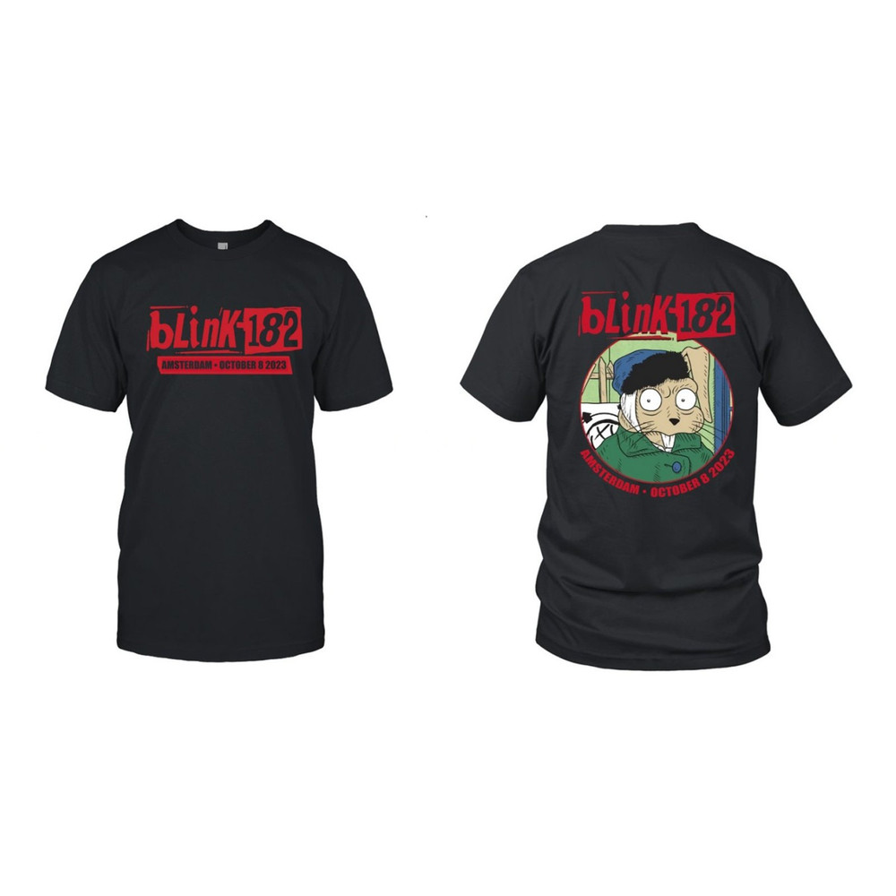 Blink-182 T-Shirt, Blink-182 Amsterdam Ziggo Dome 8 October 2023 T-Shirt, Blink-182 2023 Tour Shirt, Music Shirt, Unisex T-shirt.jpg
