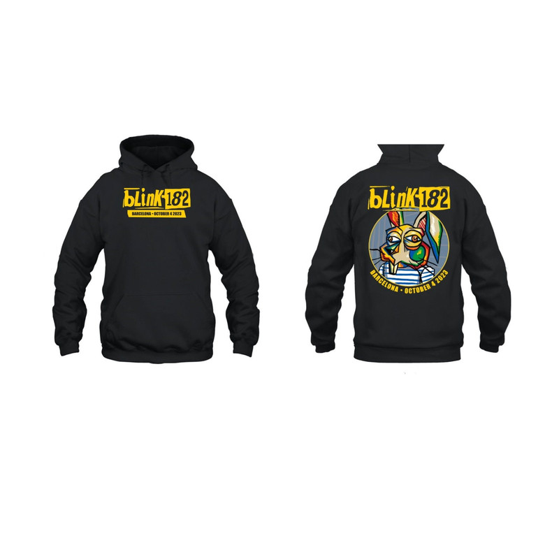 Blink-182 Hoodie, Blink-182 October 4, 2023 Palau Sant Jordi Barcelona Spain Tour Hoodie, Blink-182 2023 Tour Hoodie, Music Tour Hoodie.jpg