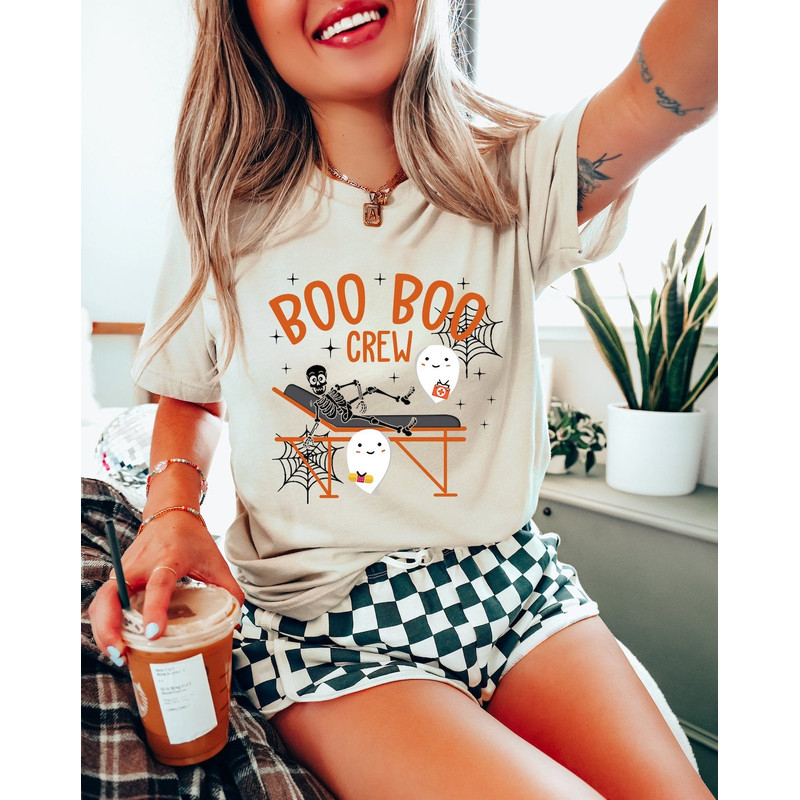 Boo Boo Crew Shirt, Skeleton Shirt, Ghost T-shirt, Spooky Tee, Halloween Tee, Gift For Nurses, Boo Shirt, Fall Tee, Scary Vibes Outfit.jpg