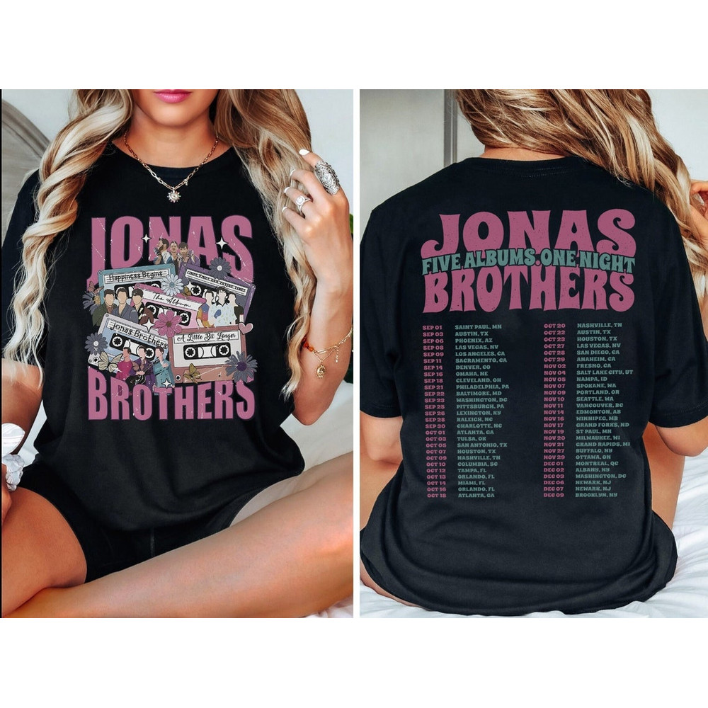 Jonas Brothers Shirt, Music Shirt, Jonas Brothers 2023 Tour Shirt, Jonas Brothers Five Albums One Night Shirt, 2023 Music Tour Shirt.jpg