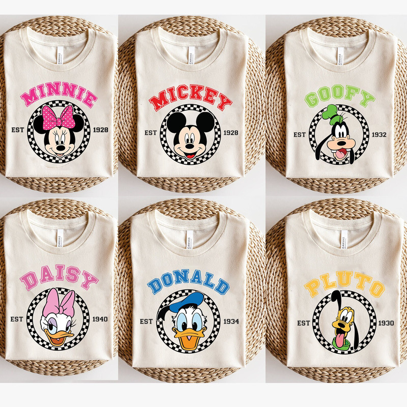 Mickey and Friends Group T-shirt, Disney Cartoon Shirt, Family Matching Tee, Cute Character T-shirt, Gift Shirt for Friends, Couple Shirts.jpg