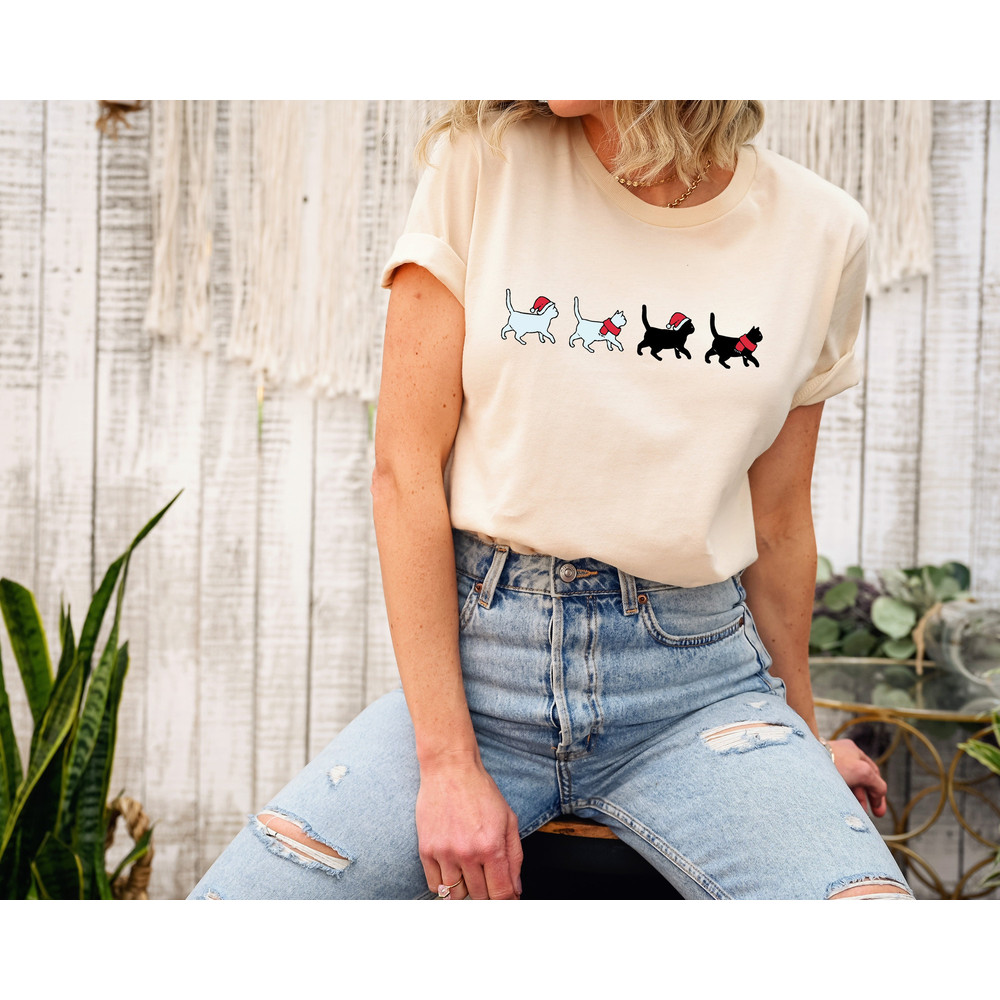 Cat Christmas Shirt, Cat Lovers Christmas Gift for cat lover, Cat Mom Sweatshirt, Cute Christmas T-shirt, Gift For Christmas, Family Tee.jpg