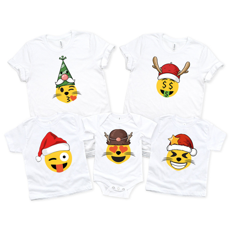 Emoji Icon Christmas Shirt, Funny Christmas Costume, Group Matching Costume Ideas, Christmas Party Tshirt, Emoticon Group Of Friends Shirts.jpg
