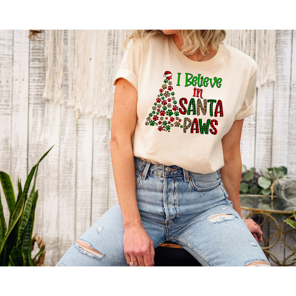 I Believe In Santa Paws Shirt, Xmas Dog Lover Sweatshirt, Christmas Dog T-Shirt, Gift for Dog Mom, Santa Dog Sweater, Dog Christmas Gifts.jpg