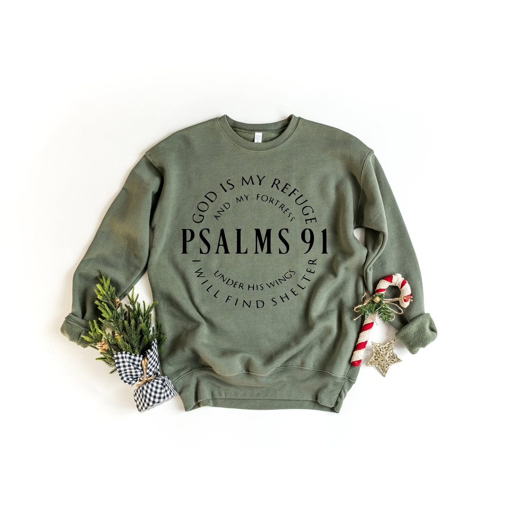Psalms 91 Sweatshirt, Christian Shirt, Faith Sweater, Cross Jesus Tshirt, Faith Tshirt, Religious Christmas, Bible Verse Tee, Gift For Women.jpg