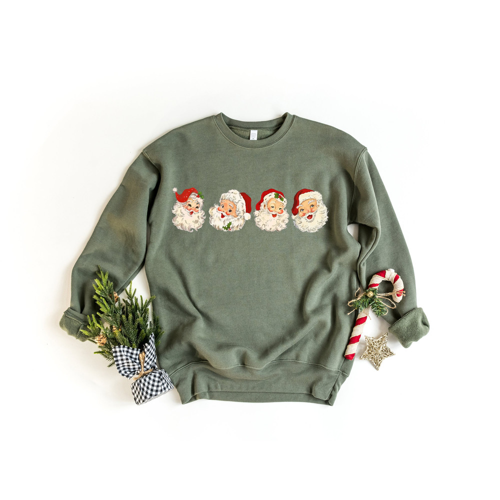 Retro Cheerful Santa Tshirt, Santa Merry Christmas Shirt, Vintage Santa Claus Graphic Tee, Xmas Women Men Gift, Classic Christmas Sweatshirt.jpg