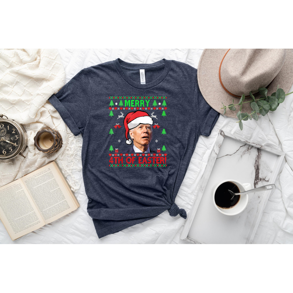 Santa Joe Biden Merry 4th Of Easter Christmas Shirt, Ugly Christmas Sweater, Biden Santa Confused Tee, Biden Xmas Sweatshirt, Anti Joe Biden.jpg