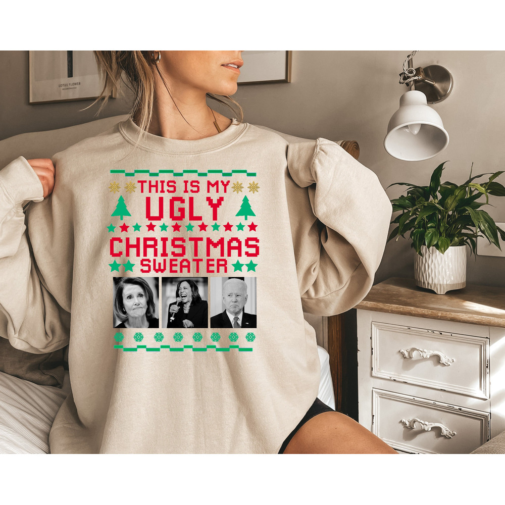 Santa Joe Biden This Is My Ugly Christmas Sweater Sweatshirt, Political Santa Tees, Donal Trump Fan Shirt, Funny Biden Shirt, Anti Biden Tee.jpg